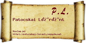 Patocskai Lóránt névjegykártya